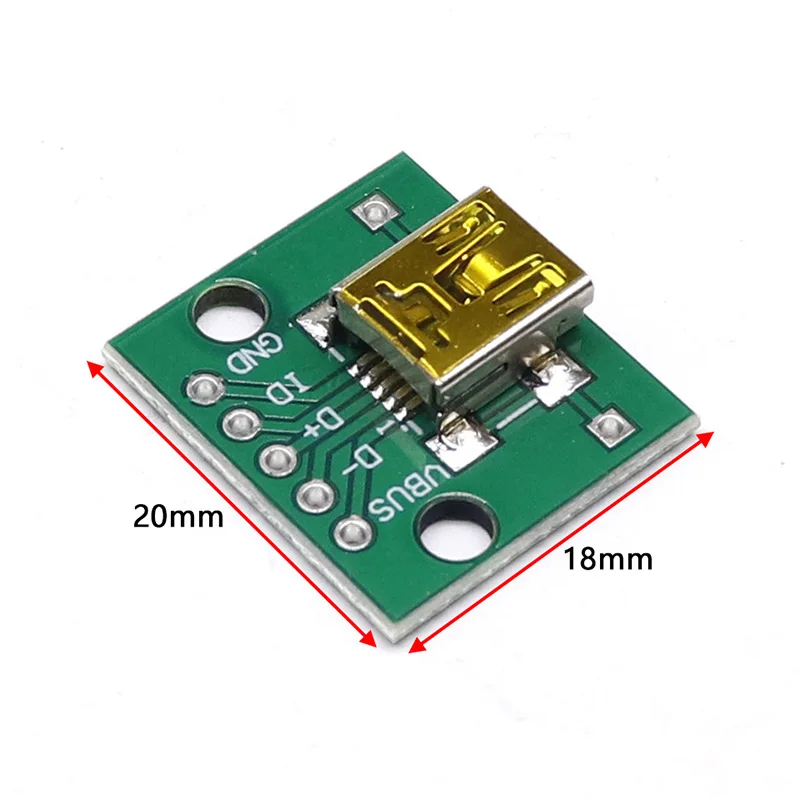 10 шт. адаптер Mini USB для DIP-адаптера 5-контактный женский разъем искусственная