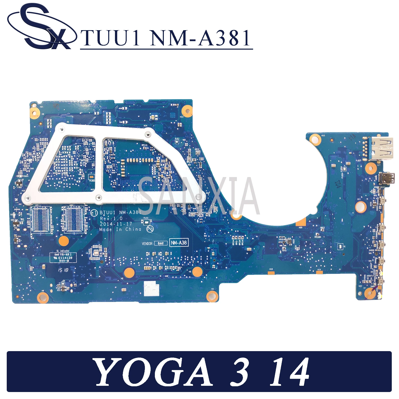 Материнская плата KEFU NM A381 для ноутбука Lenovo YOGA 3 14 оригинальная материнская I5 5200U