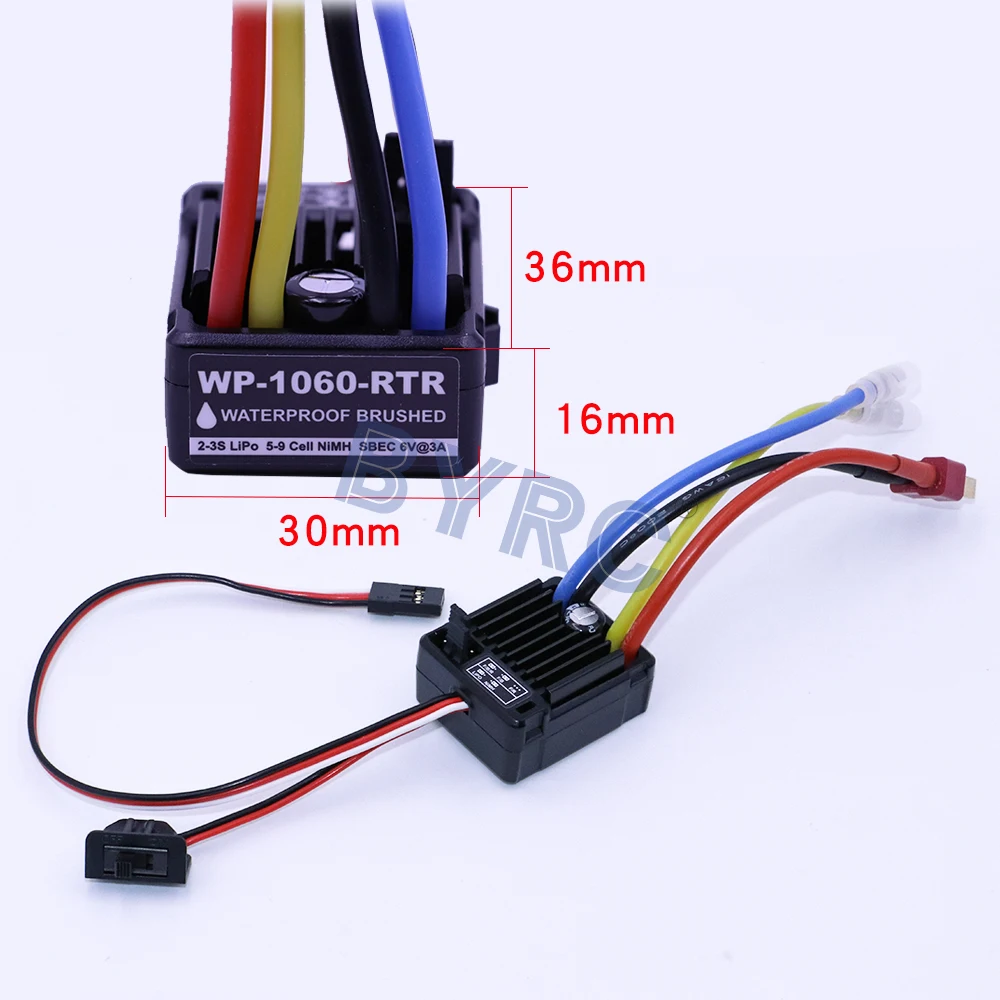 Щеточный электронный контроллер скорости HobbyWing quirun 1060 RTR 60A ESC для 1:10 RC машина HSP