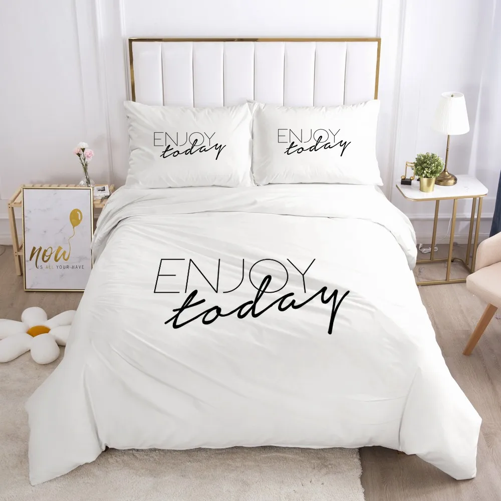 

3D Letter Design Duvet Cover Sets Bedding Sets Quilt Covers Pillow Cases 173*230 230*230 265*230 180*210 White Home Texitle