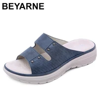 beyarnenew fashion single shoes sandals casual sandals for women slope sports style sandals slippers slip on summer shoes women