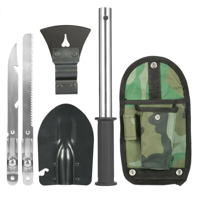 

6-in-1 Survival Multi Tool Emergency Camping Hiking Knife Shovel Axe Garden Tool