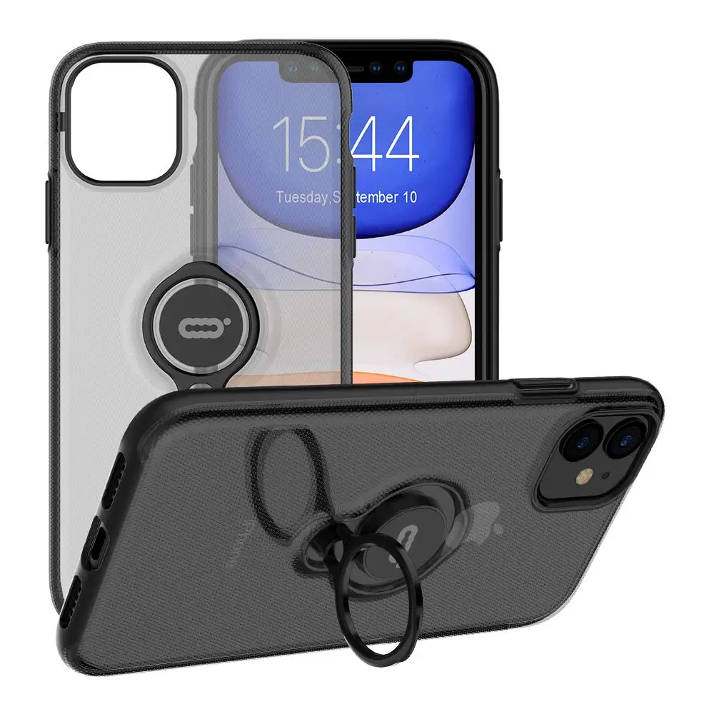 Clear Black Магнитный кольцевой чехол для телефона для iPhone 11 Pro Max X XS XR XS MAX, автомобильный Магнитный чехол с поворотом на 360 для iPhone11 Pro, чехол - Цвет: Clear Black
