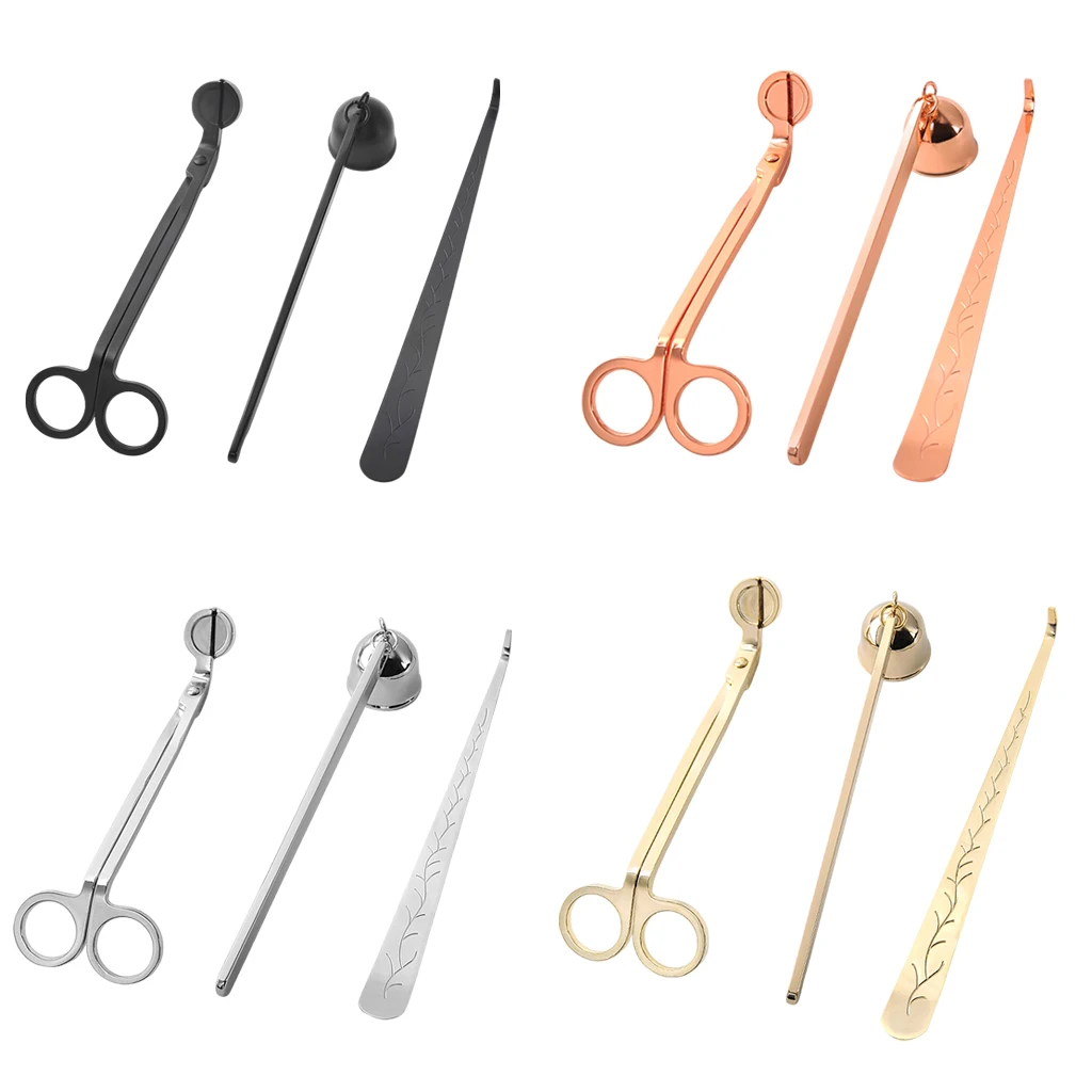 

3PCS Candle Wick Trimmer Snuffer Dipper Cutter Scissor Extinguish Tool Kit