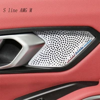 car styling audio speaker door handle loudspeaker trim decoration cover sticker for bmw 3 series g20 g28 interior accessories