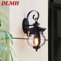dlmh outdoor retro wall light classical sconces lamp waterproof ip65 led for home porch villa