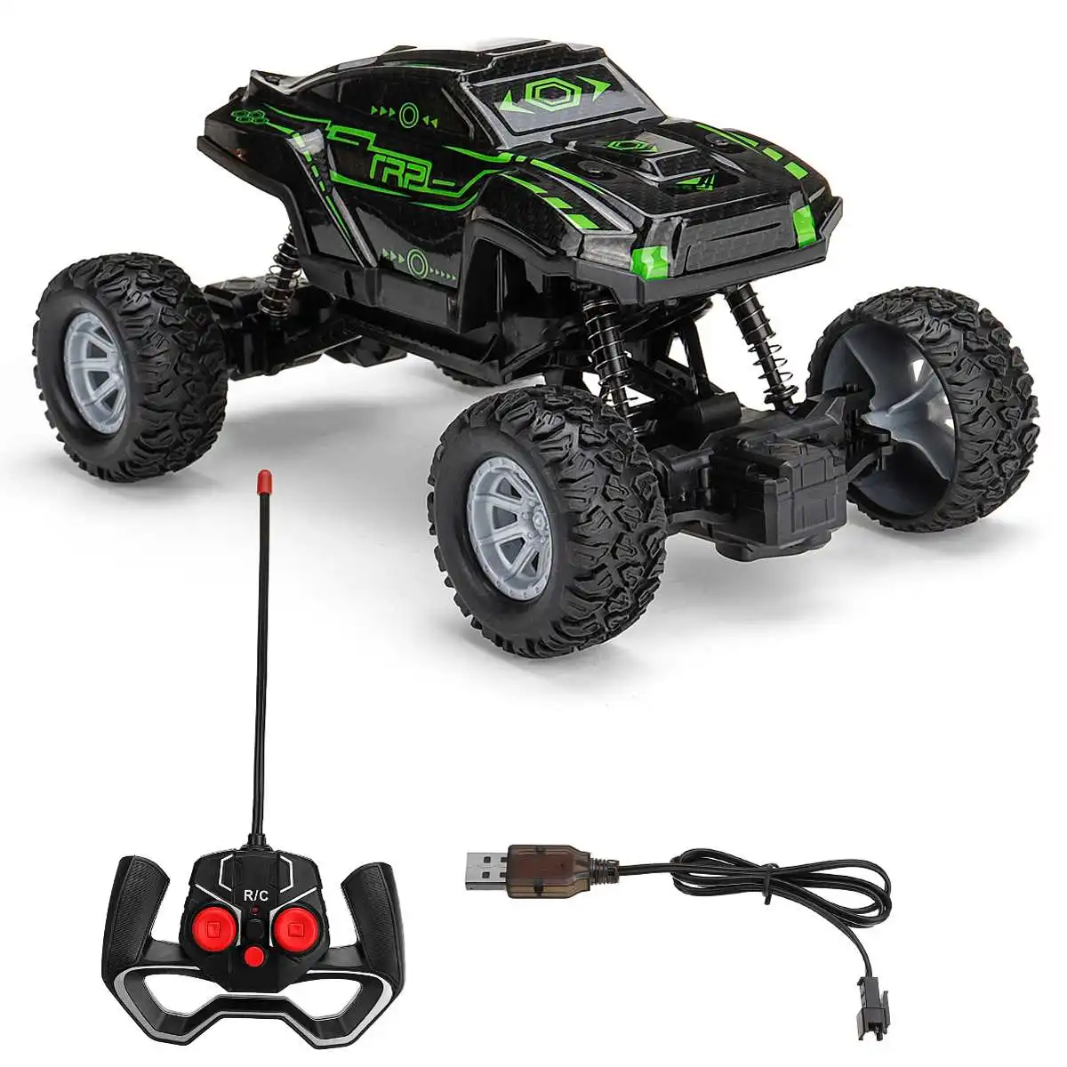 

RC Car 4WD Electric Remote Control Car with LED Light Radio Controlled Cars Electric Off-Road Chariot Toy Gift for Kids Boys