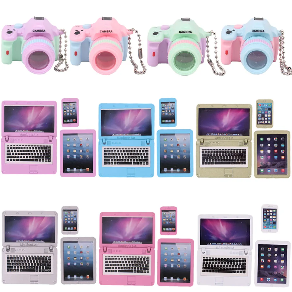 1 pcs mini camera phone computer doll toy for 18 inch american doll 43 cm new born baby items doll accessories for girls gift free global shipping