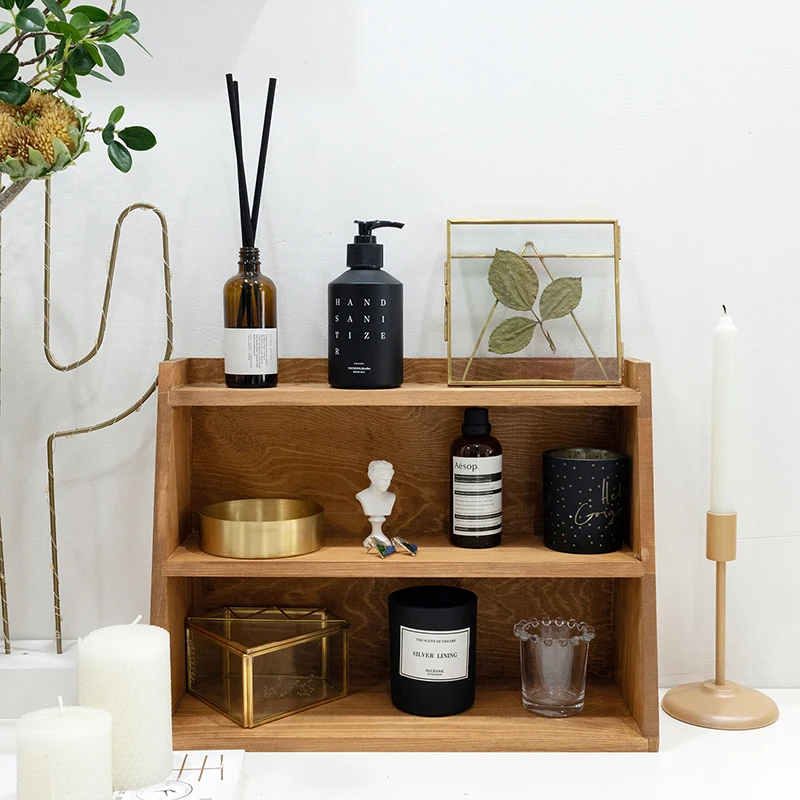 3 слоя деревянные стеллажи для хранения кофе/коричневый стол Угловые украшения