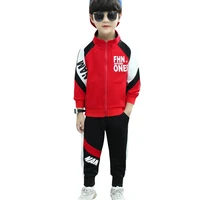 kids sports suits cotton outerwear sweatpants boys two piece tracksuits letter tops with zipper and trousers casual coats pants