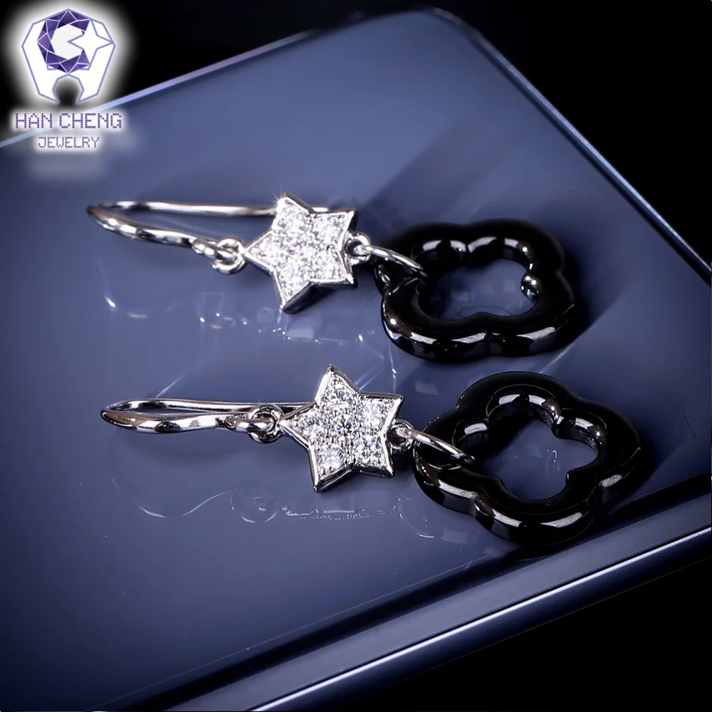 Новые роскошные висячие серьги HanCheng с кубическим цирконием класса ААА