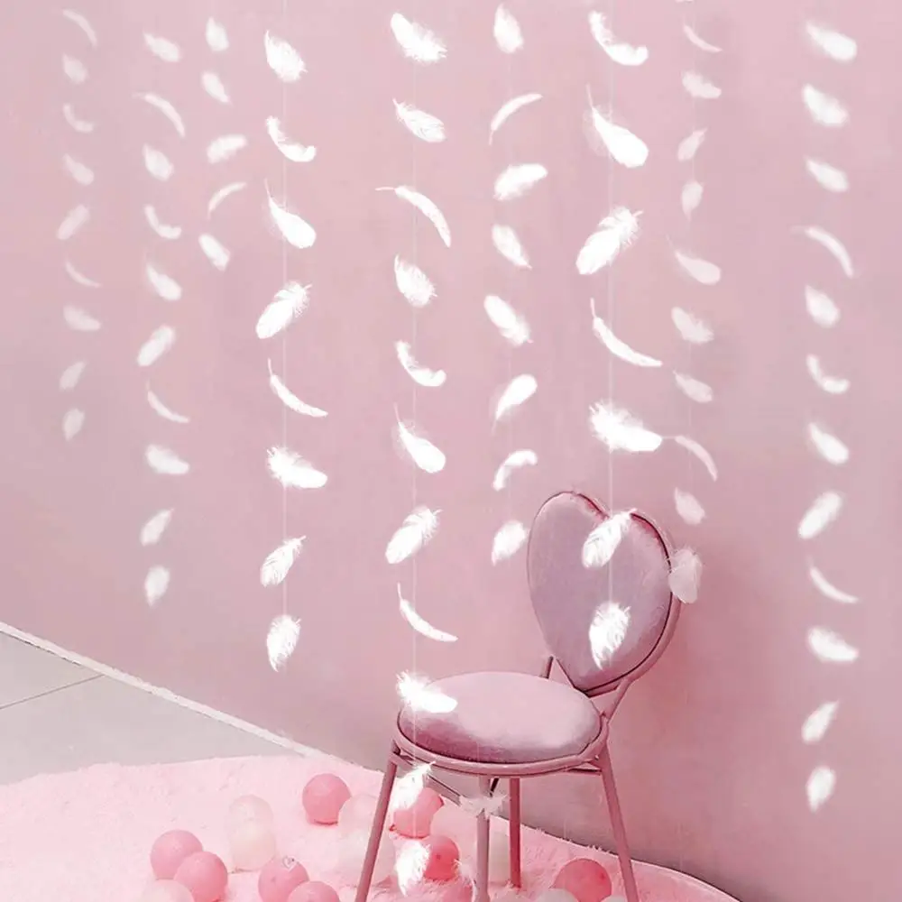 Комплект из 2 предметов чистого белого цвета Пластиковые перья строку цепи