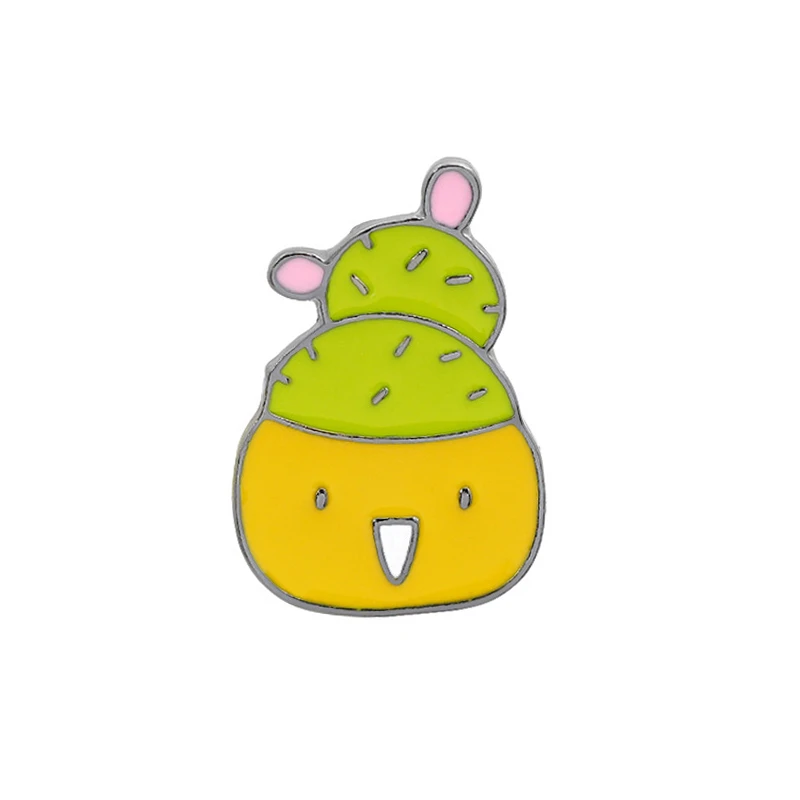 Новые Мультяшные Броши с растениями милые мини кактусы в горшке груша