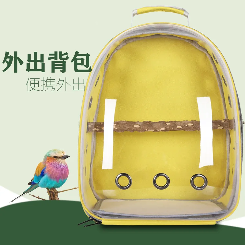 

Transparent Pet Bird Backpack Large Parrot Carry Travel Bag Carrier Transport Parakeet Cage Backpacks For Pets Birds Parrots