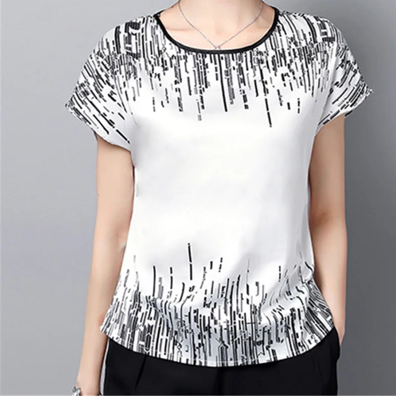 Размера плюс женская блузка новые женские топы модная рубашка с коротким рукавом