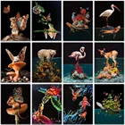 Набор для алмазной живописи 5D, набор для рисования темных животных, фламинго, рыба, олень, морская черепаха, мышь, полноразмерная и круглая вышивка, мозаика, рисование крестиком