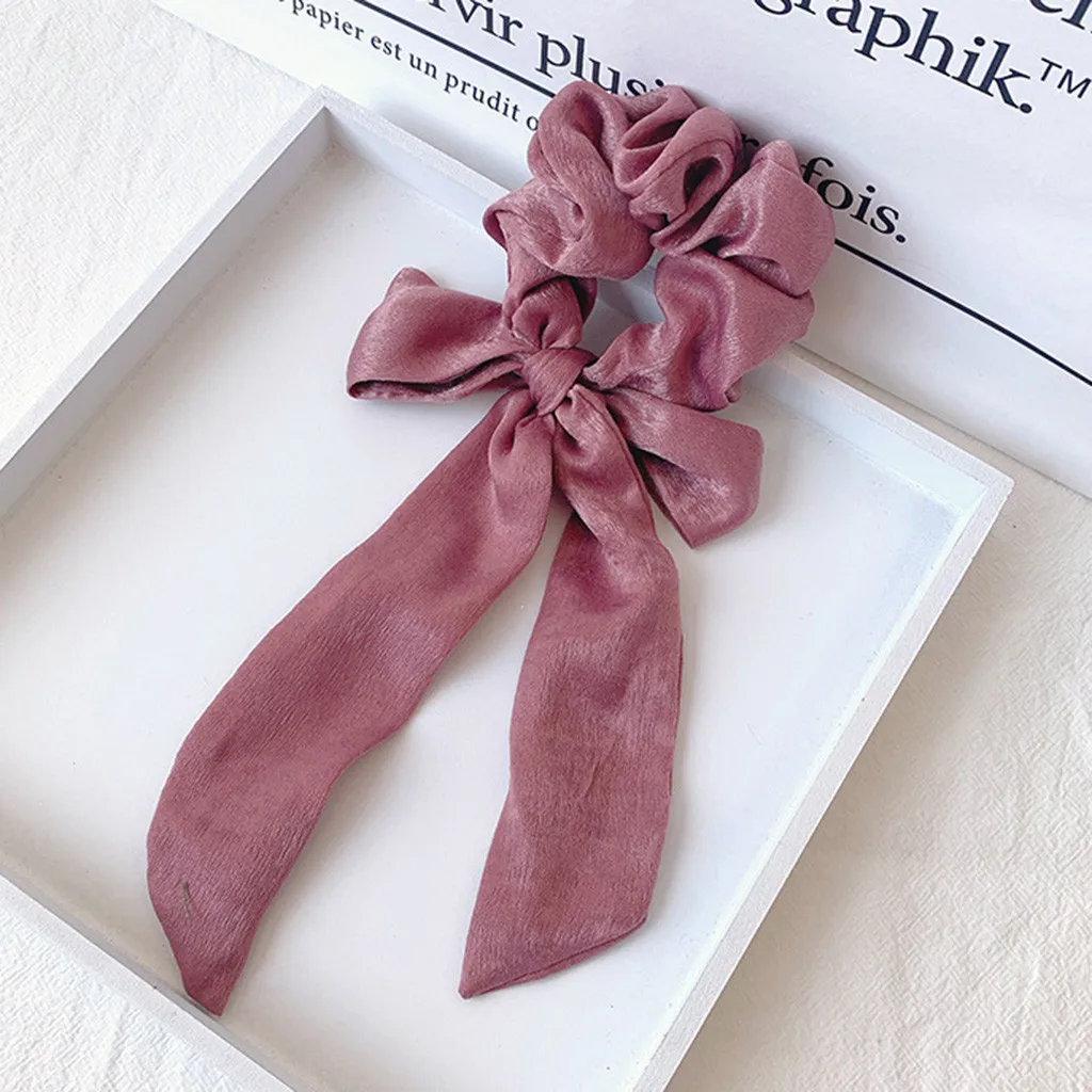 Женская резинка для волос с бантом однотонная эластичная новинка 2020 |