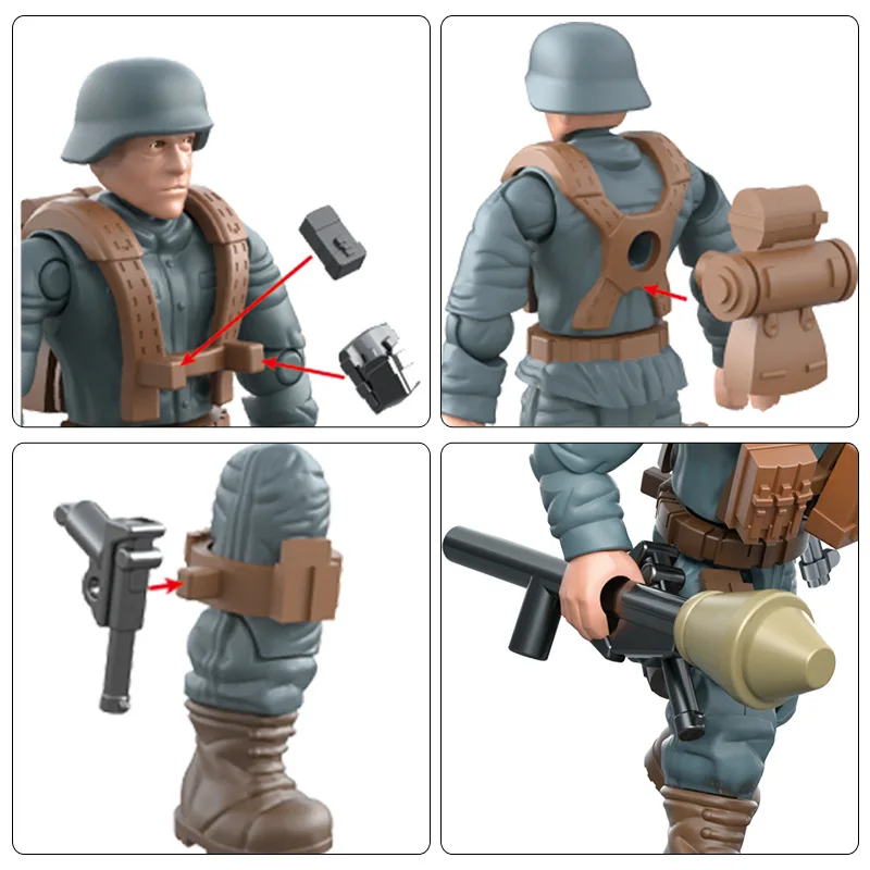 8 шт. военный солдат WW2 мировая война городская полиция спецназ с аксессуарами для