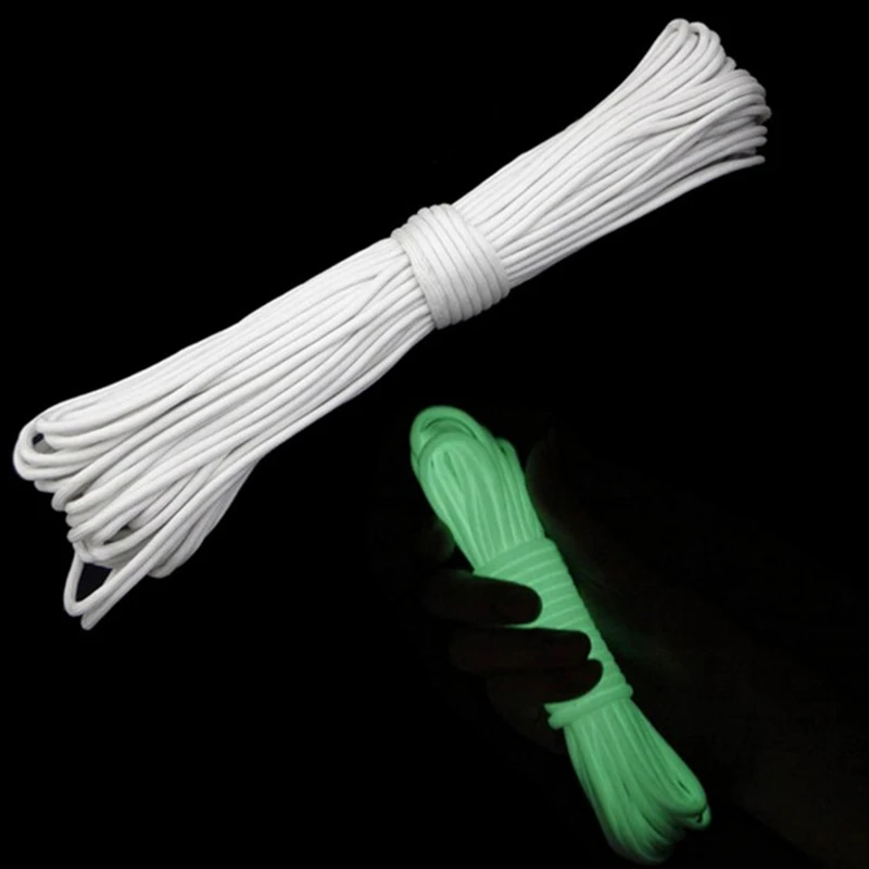 31 Meters Survival Paracord Luminous Rope Camp Glow Paracord 550LB 7 Strands Parachute Cords Lanyard Ropes Camping Equipment