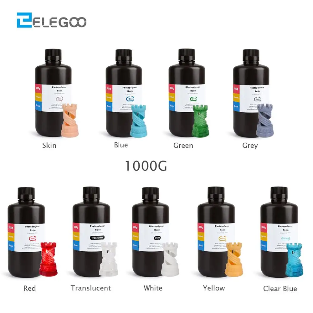 ELEGOO ABS-подобная смола для 3D-принтера LCD УФ-отверждаемая Смола 1000 нм ABS-подобная стандартная Фотополимерная смола для LCD 3d-печати г