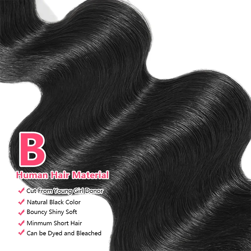 

FDX Brazilian Human Hair Body Wave Bundles With Closure 4 Bundles With 4x4 Lace Closure Hair Remy Human Hair