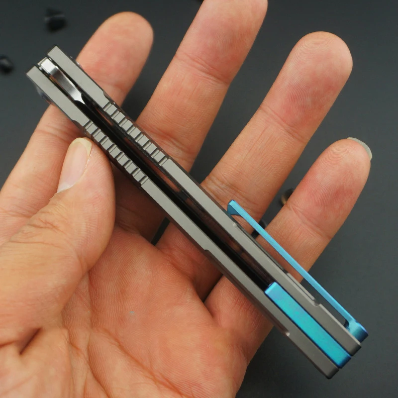 

Quick Open Folding Knife Flipper M390 Blade TC4 Titanium Alloy Handle Camping Outdoor Survival Fruit Knife Practical Knife EDC