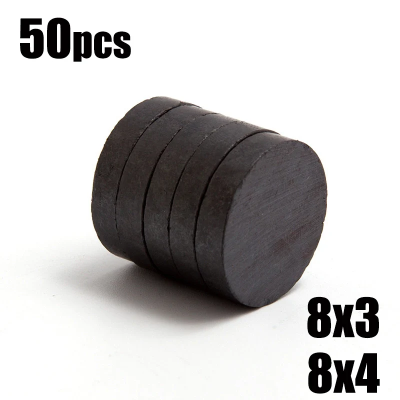 

10 20 50pcs/Lot 8x4mm 8x3mm Black Magnet Fridge Ferrite Small Round Magnet Permanent Magnet Round Speaker Magnet