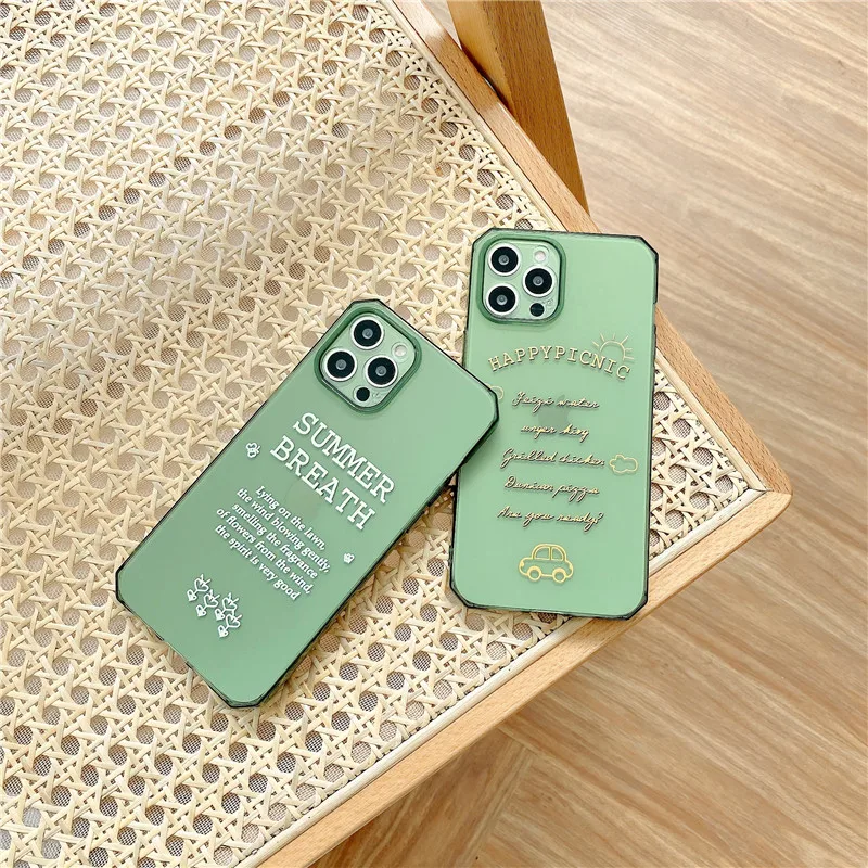 

Neon Color Retro letter Phone Case for iPhone 11 12 Pro Max Mini X XR XS Max 7 8 Plus SE 2020 Clear Soft TPU Protection Cover