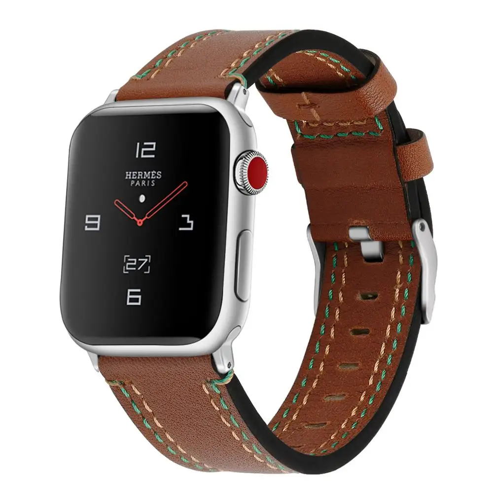 Ремешок кожаный для Apple Watch Series 5/4/3/2/1 42/44 мм 38/40 | Наручные часы