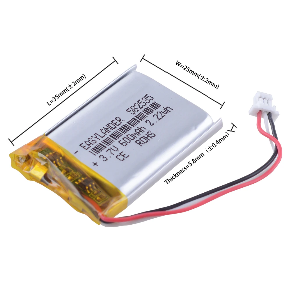 CE ROHS модель 582535 SP5 3 7 V 600mAh перезаряжаемая батарея для тахографа papago F300 F200 F210 QStar A5 DVR