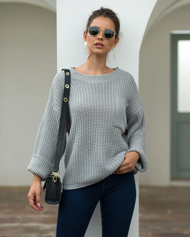 

Winter Women Sweater Thick Sweet Lotus Collar Knitted wear thick line twist Solid Pullover Sweater Lady f4139