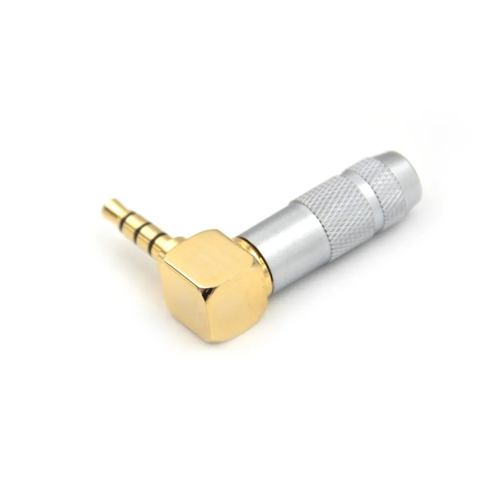 

90 Degree Right Angle Male Jack Plug 4 Pole 3.5mm Stereo Audio Adapter Converter Dropshipping