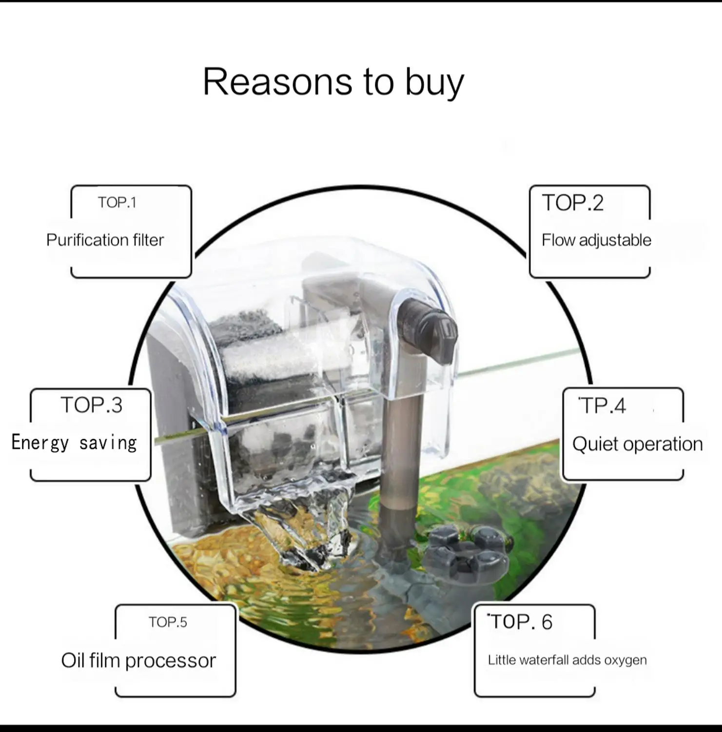 Аквариумный фильтр для водопада Водяной насос внешний кислородный filtr ryby