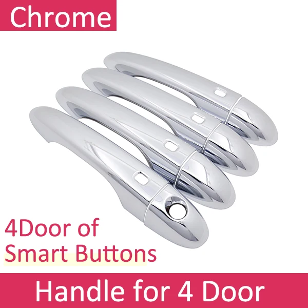 Handle 4 Button Для Jeep Cherokee KL~ хромированная внешняя дверная ручка крышка наклейки на автомобиль отделка набор из 4 дверей - Название цвета: Handle 4 Button