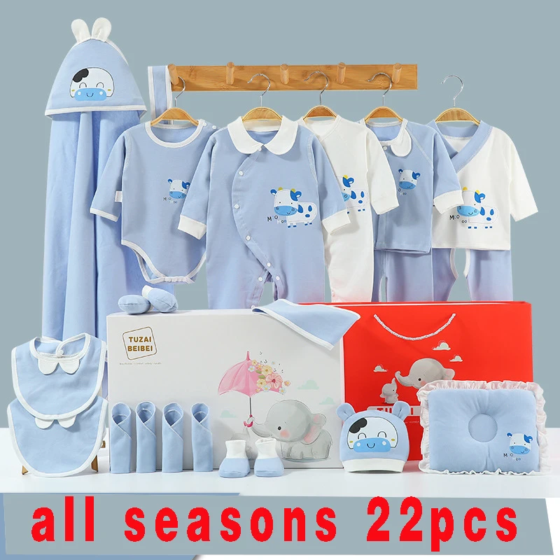 20/22 Pcs/Set Cotton Newborn Girl Clothes Baby Boy Clothing Set Cartoon Print Baby Underwear Outfit Gift CBX019