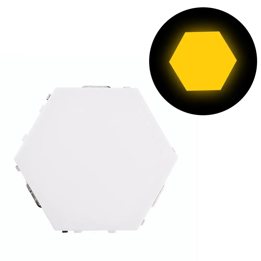 yellow Quantum лампа Led сенсорный настенный выключатель лампы с шестигранной головкой Магнитный модульный Сенсор Ночной светильник с возможностью креативного самостоятельного выбора между Декор Светильник для ресторана брак - Цвет абажура: yellow