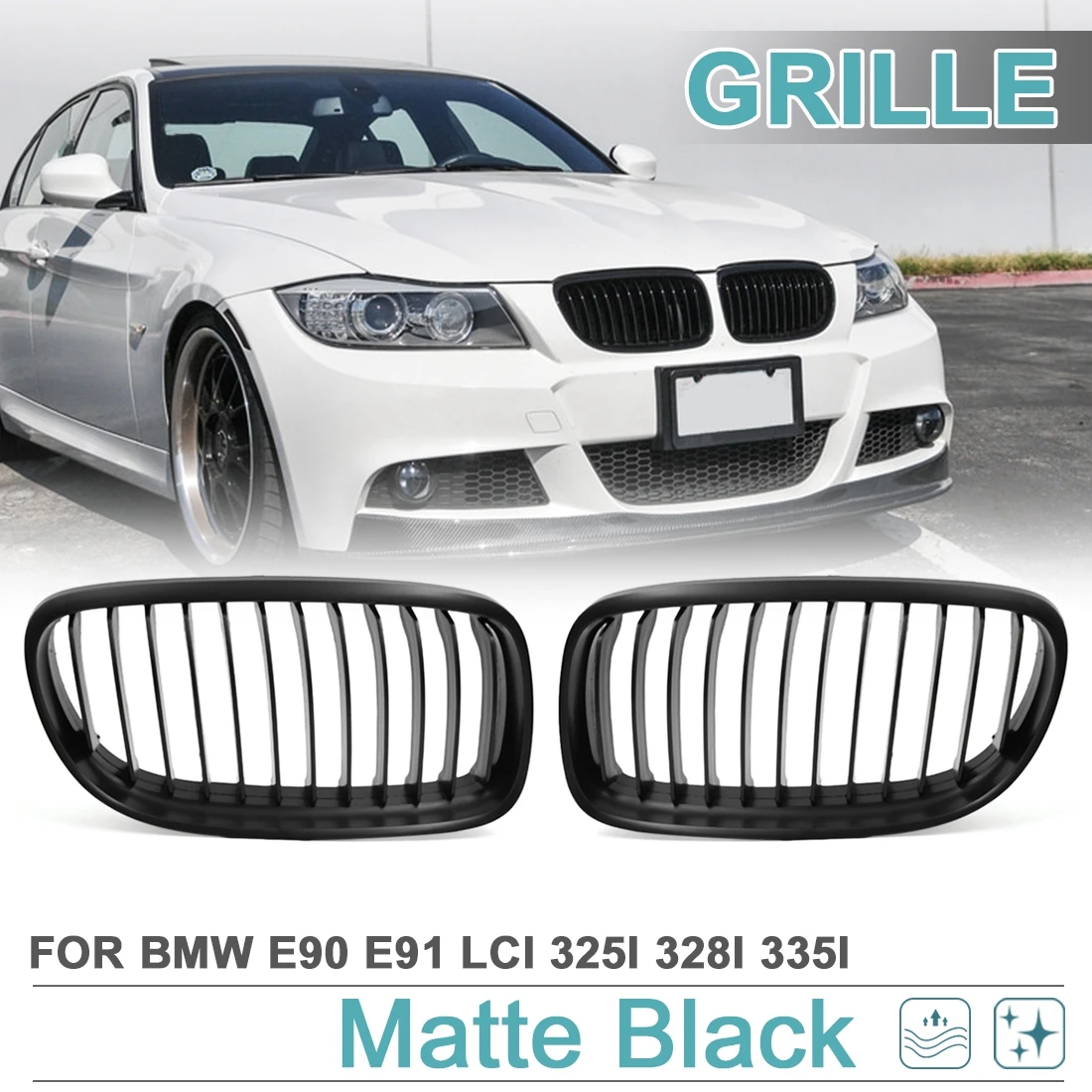 Uxcell матовый черный гоночный гриль передняя решетка радиатора для 2009 2011 BMW E90 E91 LCI