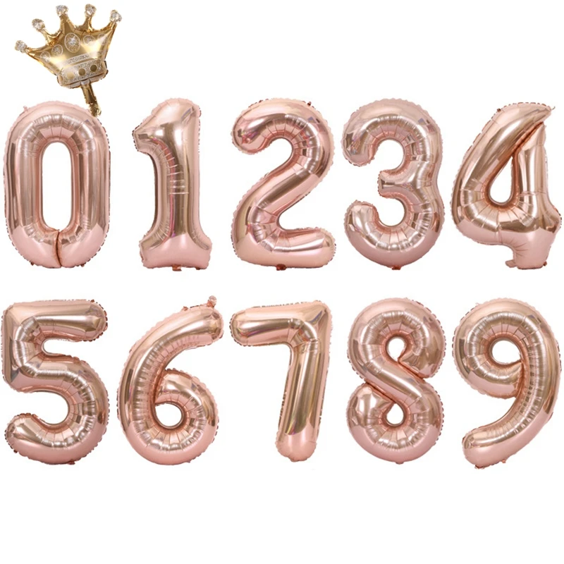 2pcs 32inch Number 16'' Foil Balloon Birthday Air Helium Figures Anniversary Party Decorations Kid Toy Supplies | Дом и сад