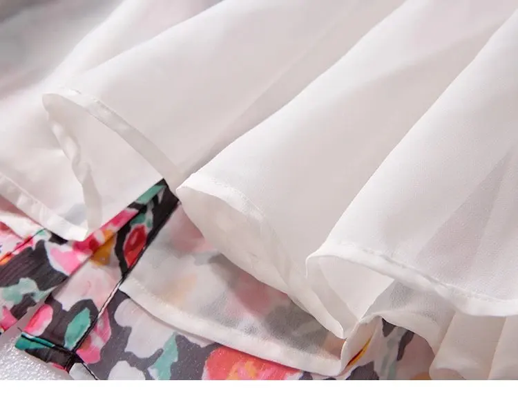 

Holiday Style Oil Painting Rose Print women Midi Skirt 2020 Spring Summer New Split buttons casual wild lady skirt