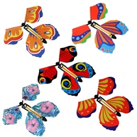 5pcs diy flying toys tricks change hands transformation color prank random props magic butterflies fly toy