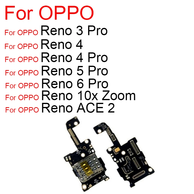 

SIM+Mic Microphone Flex Cable For OPPO Reno 3 4 5 6 10x Zoom ACE 2 Pro Microphone SIM Deck Board Replacement Parts