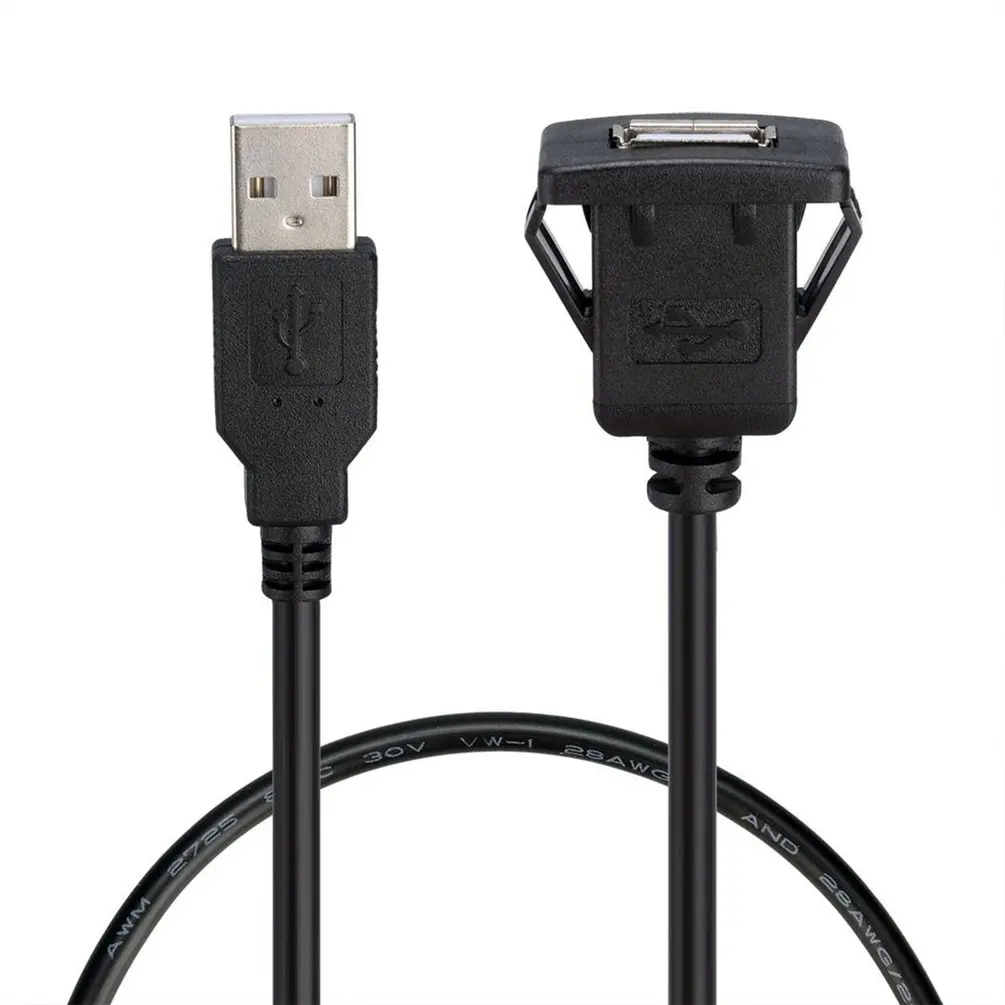 USB2.0 флеш-кабель 1 м/2 м двойной/один usb-порт расширение флеш-панели кабель для монтажа на панели для машины, лодки, мотоцикла
