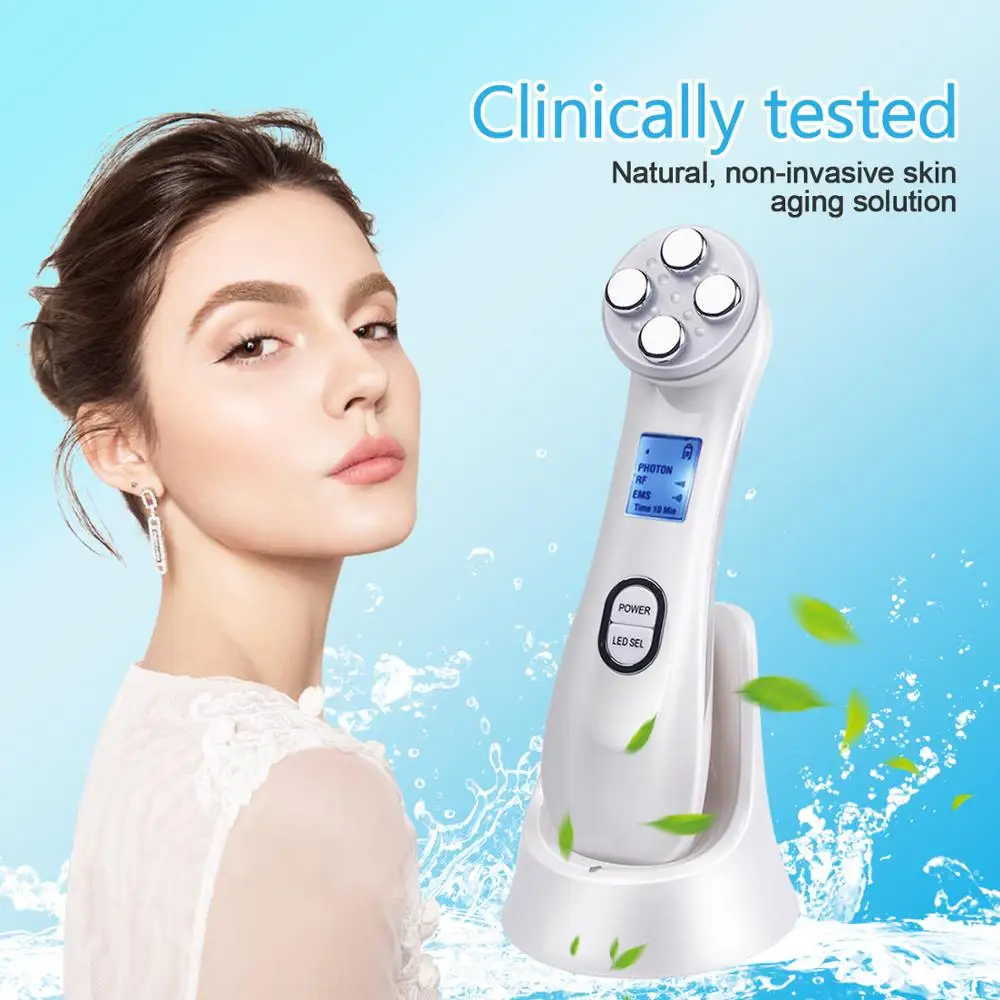 

Face Massager Facial Mesotherapy Electroporation RF Radio Frequency LED Photon Face Lifting Tighten Wrinkle Removal Skin Care