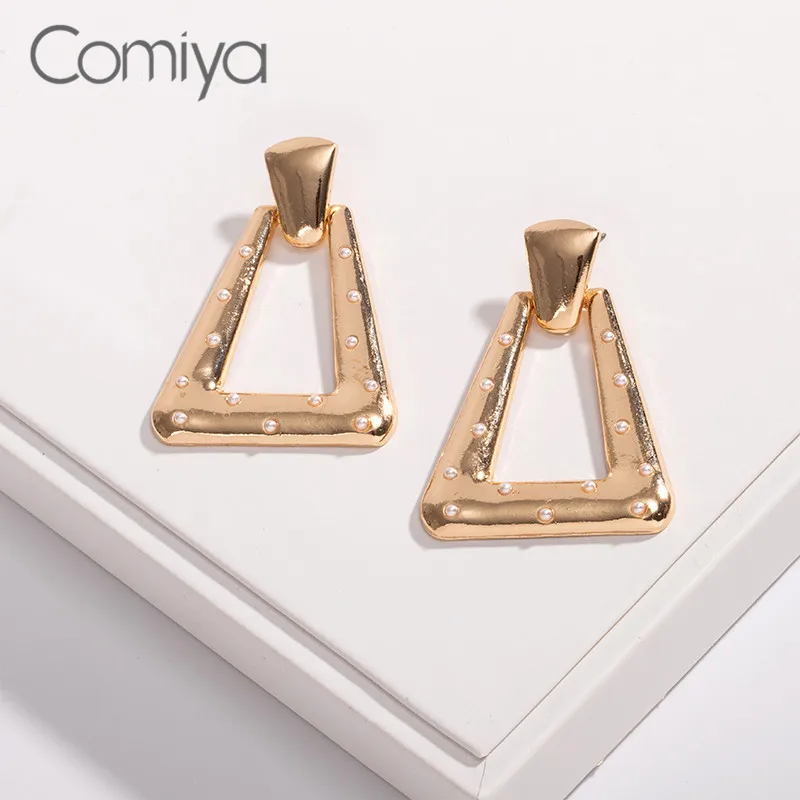 Женские акриловые серьги Comiya висячие с цветком из кристаллов и жемчугом