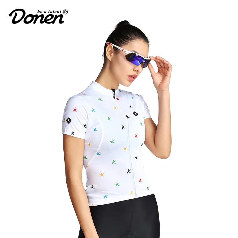 Велосипедная майка DONEN милая дышащая Спортивная кофта с коротким рукавом принтом