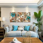 Картина из круглых страз квадратной формы, 3 шт., белая синяя Орхидея, Триптих, цветок, мозаика, вышивка стразами, декор для гостиной, подарок