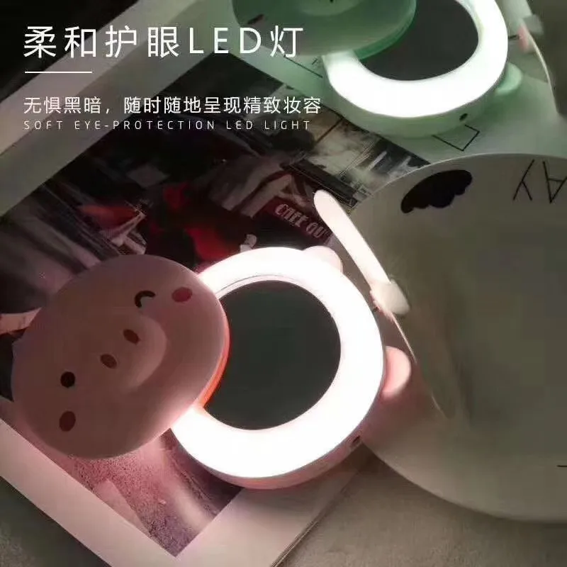 Портативный светодиодный вентилятор для зеркала макияжа с подсветильник в виде