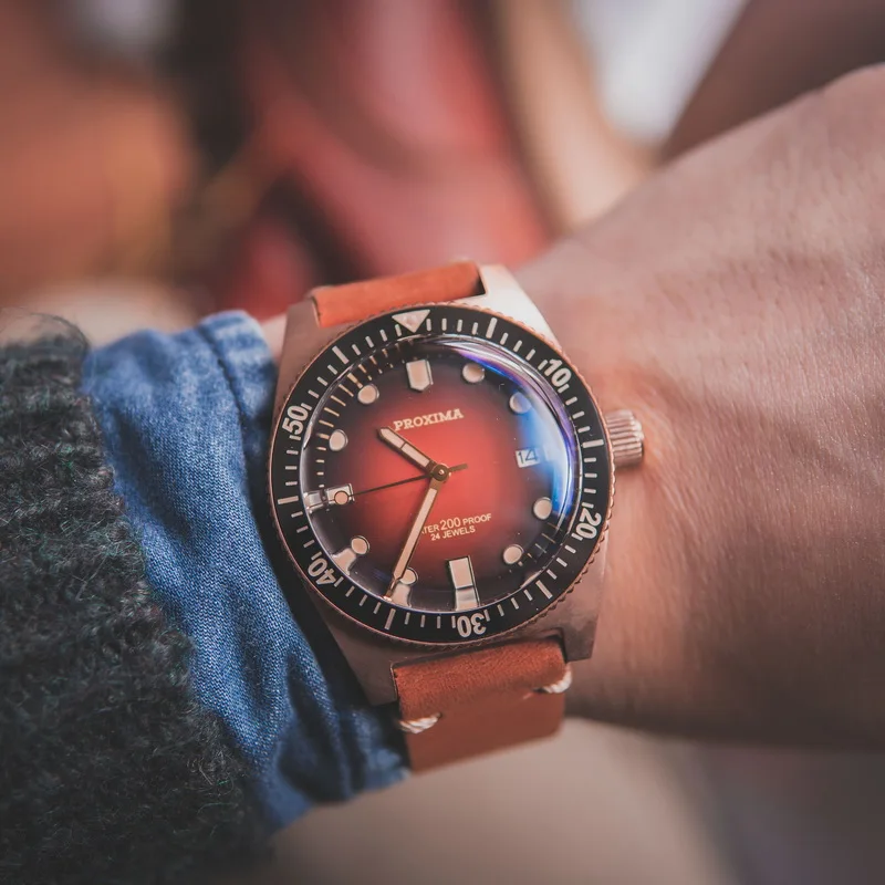 Мужские автоматические часы проксиа бронзовые мужские наручные для дайвинга