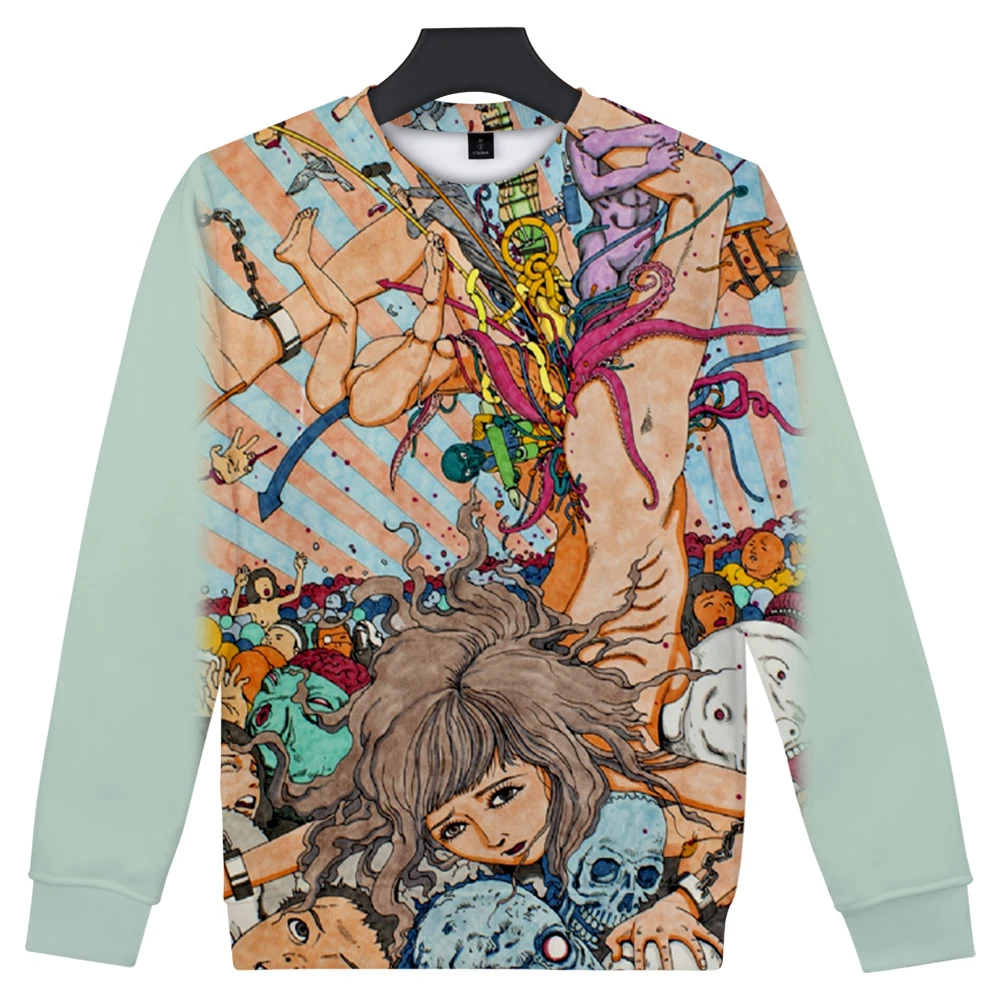 

shintaro kago 2021 New Round Collar Sweatshirts Men/women Autumn 3D Casual O-neck Pullovers