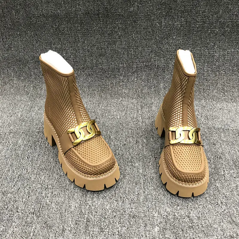 

2021 Summer New Real Soft Leather Women's Shoes Fashion Hollow Out Breathable Martin Boots Back Zipper Boots